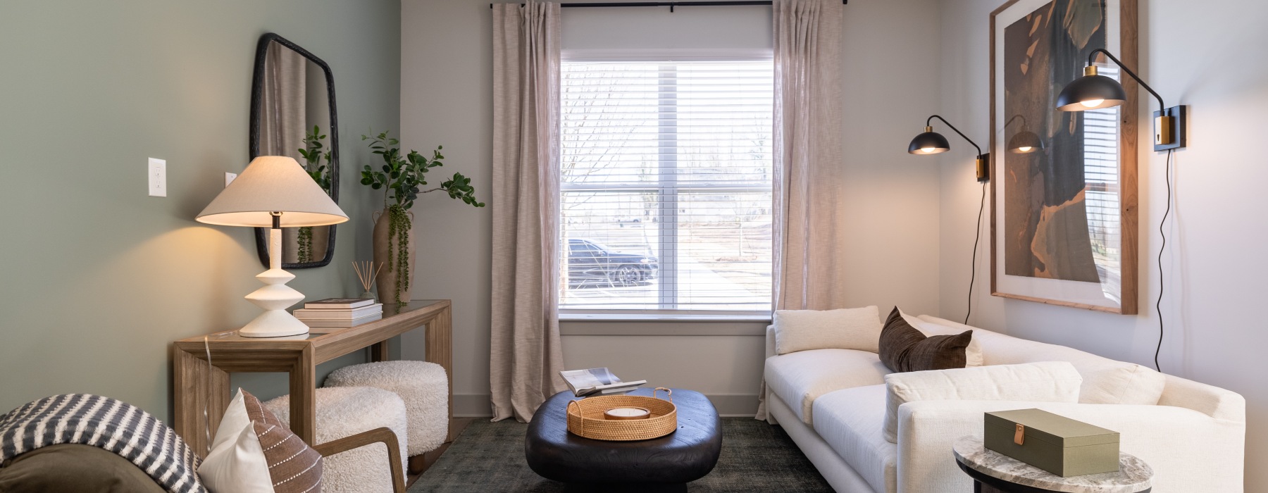 Spacious living room Madison Overlook apartments