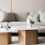 a white couch with a coffee table